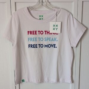 XX XY Athletics Printed Crop Athletic Tee NWT Size Medium